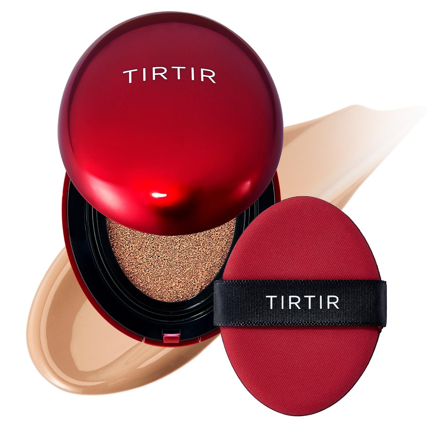 TIRITR Mask Fit Red Cushion Foundation | Japan'S No.1 Choice for Glass Skin, Long-Lasting, Lightweight, Buildable Coverage, Semi-Matte Finish, Korean Cushion Foundation, (0.63 Oz.), 27N Camel