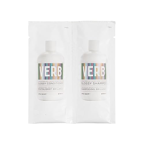 Verb Glossy Shampoo & Conditioner Duo – Adds Shine to Dull, Damaged Hair – Free of Paraben, Gluten or Harmful Sulfate- Vegan Hydrating Shampoo and Conditioner Set