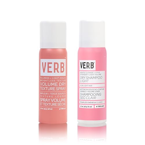 VERB Dry Shampoo Light - Gentle Cleanse, Style Extender & Light Volume - Refreshing Dry Shampoo Spray Removes Oil & Adds Volume - Vegan Dry Shampoo for Light Tones With No Harmful Sulfates, 5 oz