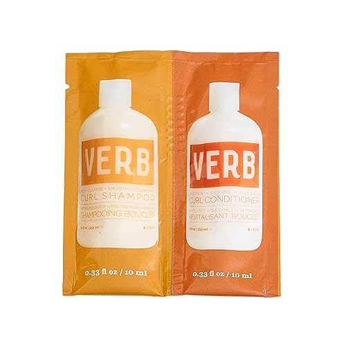 Verb Curl Shampoo & Conditioner Duo - Mild, Cleanse, and Smooth Curl Defining Shampoo for Frizzy Hair + Soften, Define and Hydrate Frizz Control Conditioner - Vegan With No Harmful Sulfates
