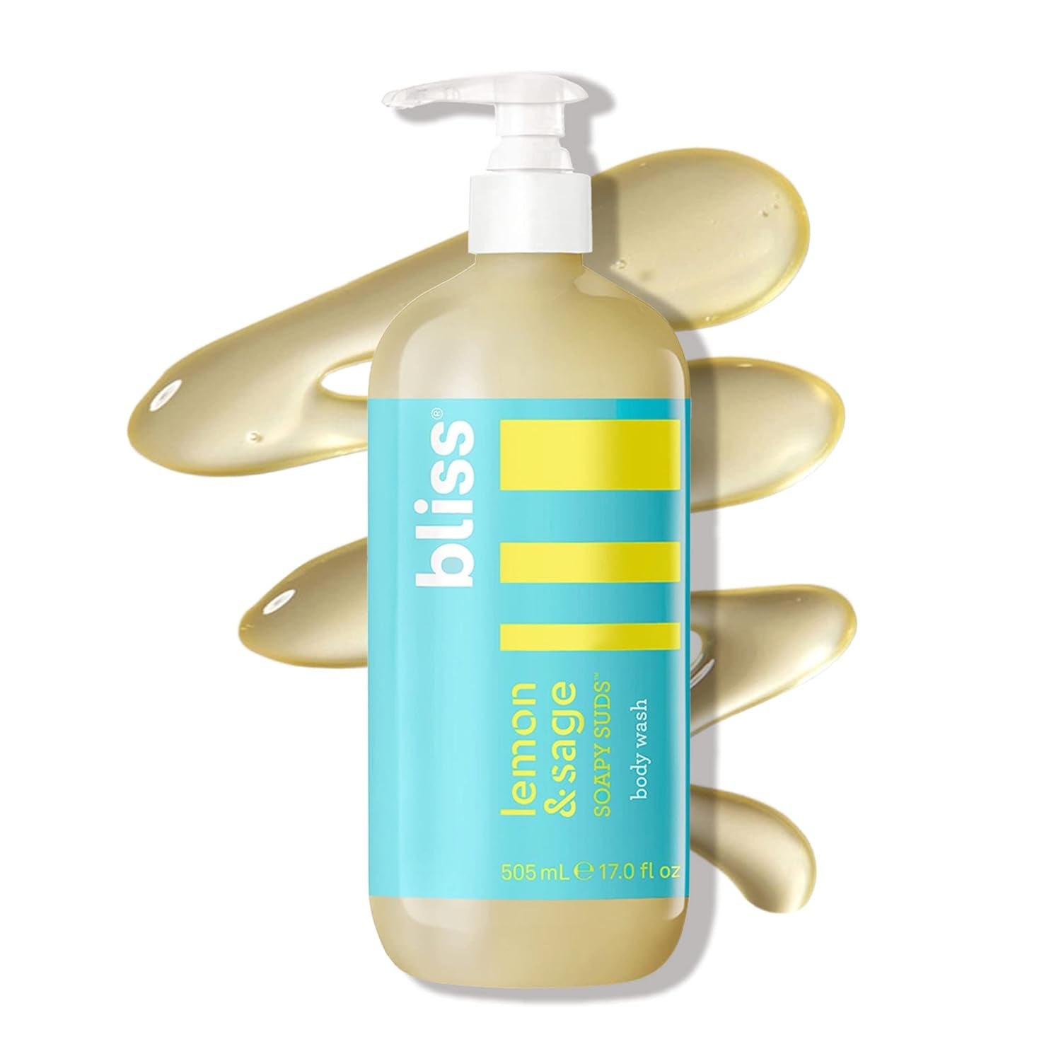 Bliss Soapy Suds Body Wash - Lemon and Sage - 17 Fl Oz - Gentle and Hydrating for Supremely Soft Skin - Paraben Free - Vegan & Cruelty Free