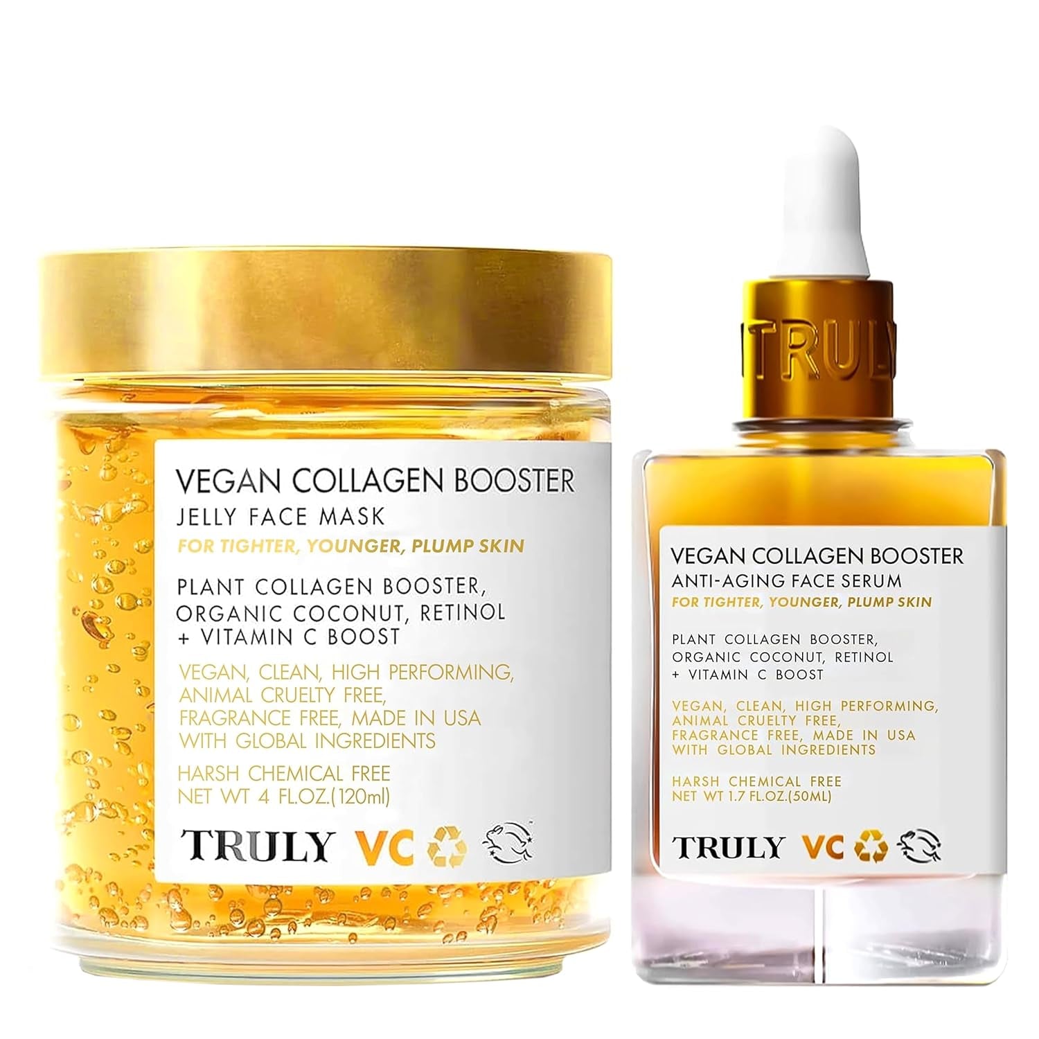 "Bundle: Truly Vegan Collagen Jelly Face Mask and Vegan Collagen Anti-Aging Serum"